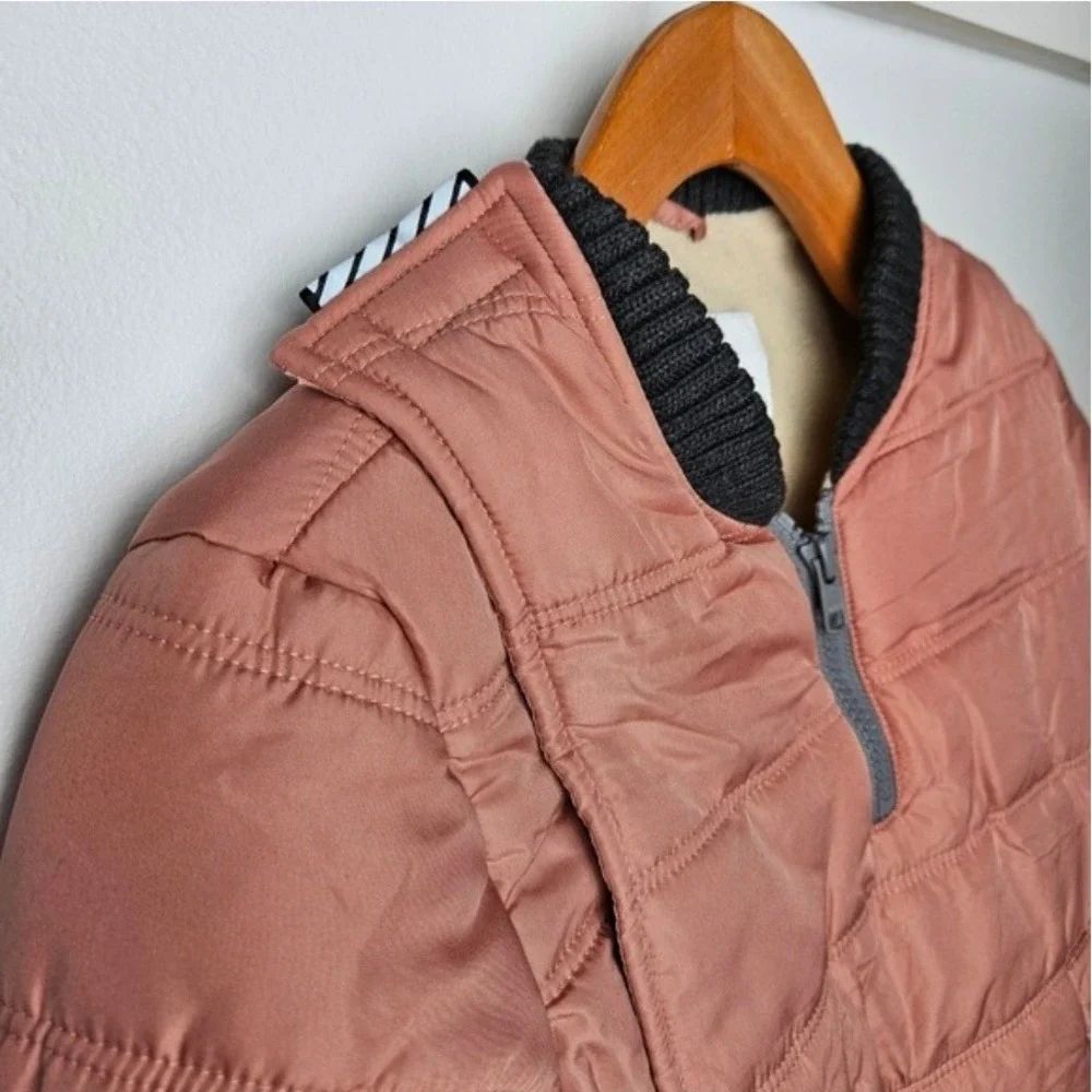 Buckle Me Baby Coats‎ Kids Blush Quilted Half Zip Hooded Puffer Jacket Size 5